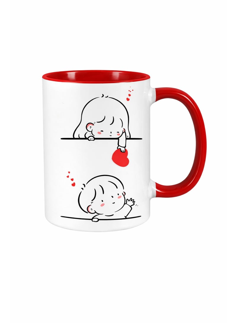 ميلز تصميم "البحث عن الحب" على كوب سيراميك أحمر ثنائي اللون لعيد الحب - Image 1